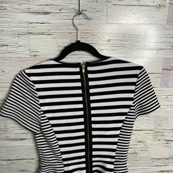 Banana republic size 0 striped tee shirt dress black white - Picture 5 of 8